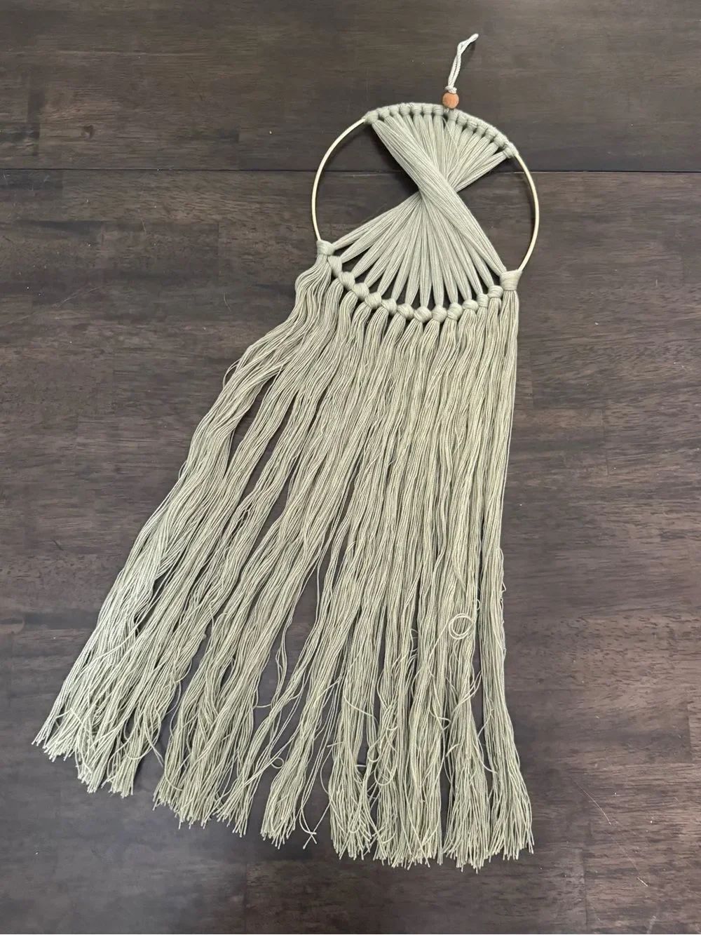 Boho Macrame Sage Green Dreamcatcher Wall Hanging Decor